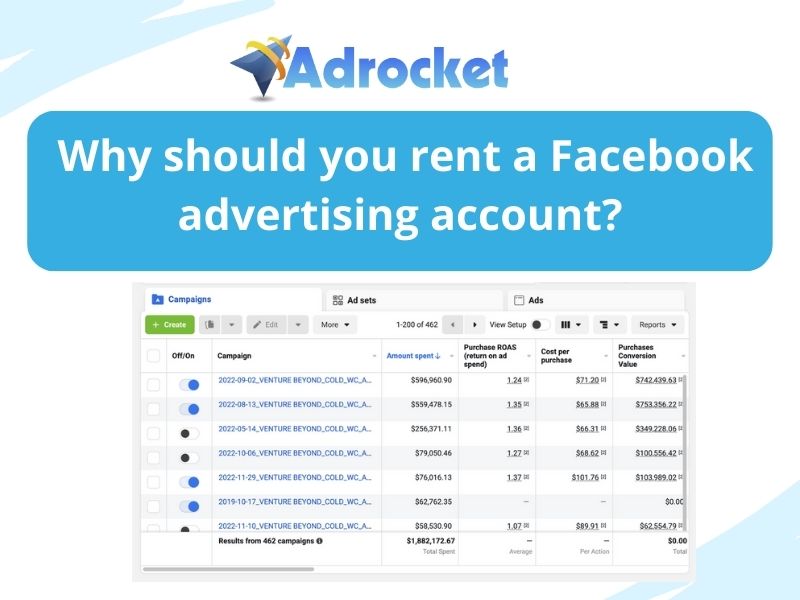 Why should you rent a Facebook advertising account?