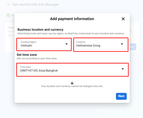 Add a payment method to your Facebook ad account